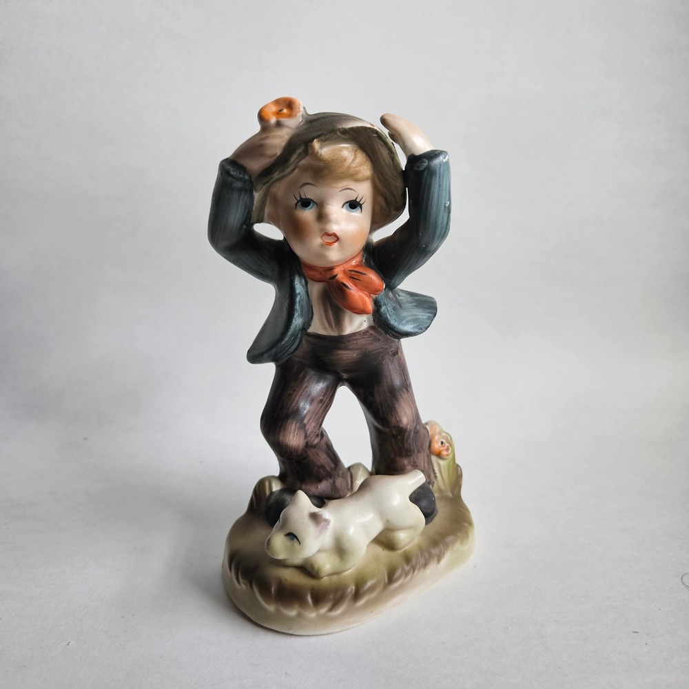 Vintage Flambro Collector's Choice Boy with Dog Porcelain Figurine 6.5 Inch
